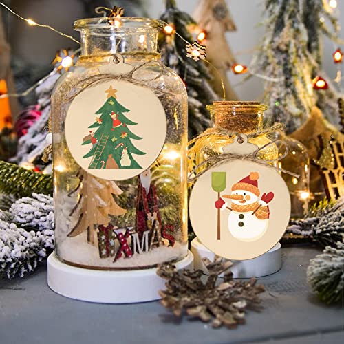 50pcs DIY Wooden Christmas Ornaments for Crafts, 4" Blank Unfinished Wood Slices to Paint Q2509