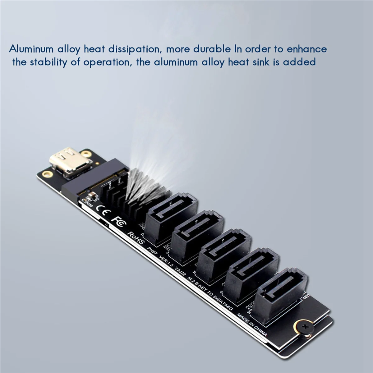 USB-C to SATA 5-Port Adapter Card for SSD HDD Expansion X5945