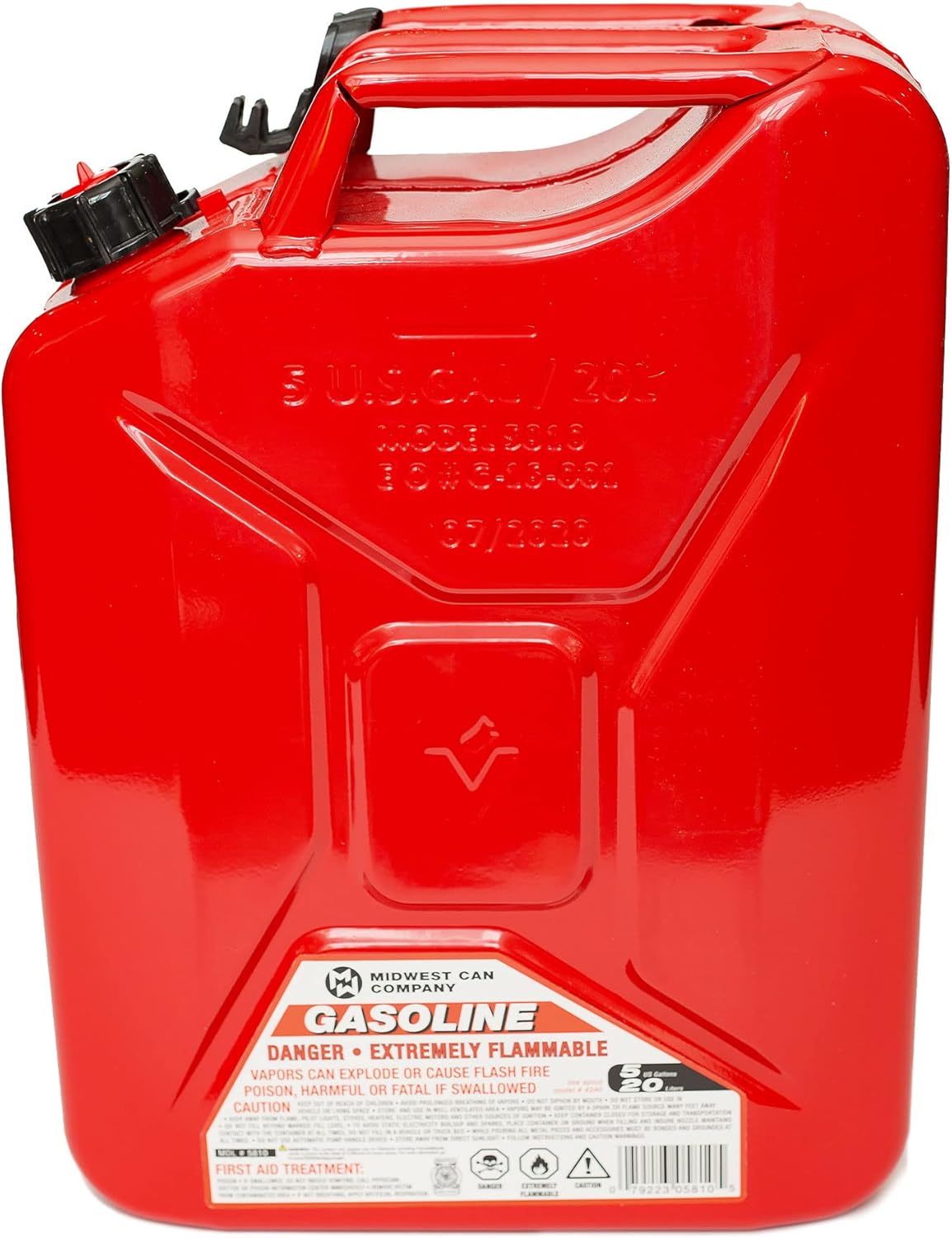 5-Gal Metal Gas Can with Spout, 4 Pack C1241