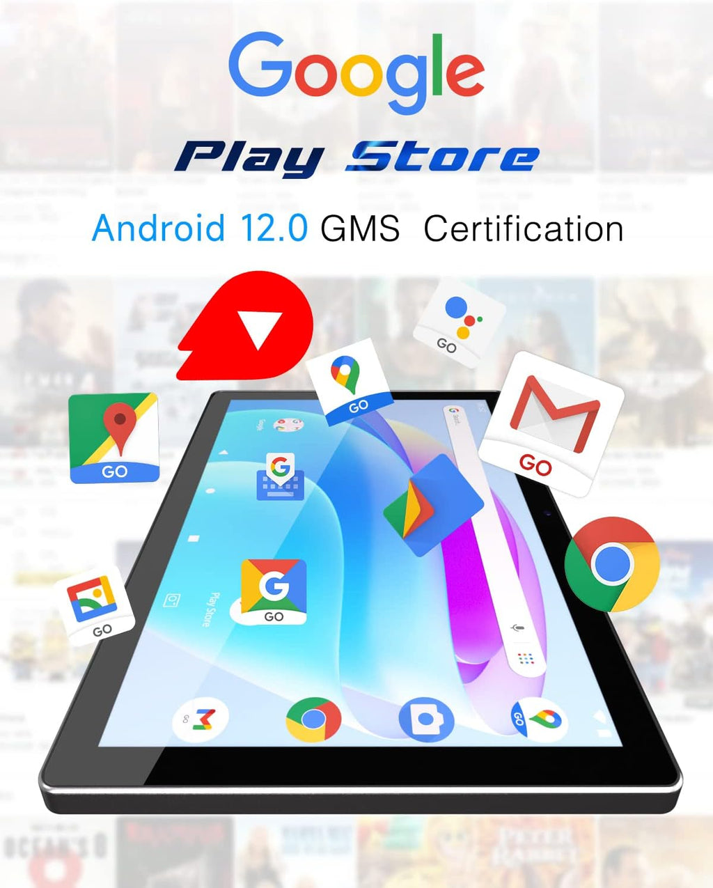 10.1 Inch Android Tablet with Keyboard, Mouse, Stylus, 2GB RAM 32GB ROM D144