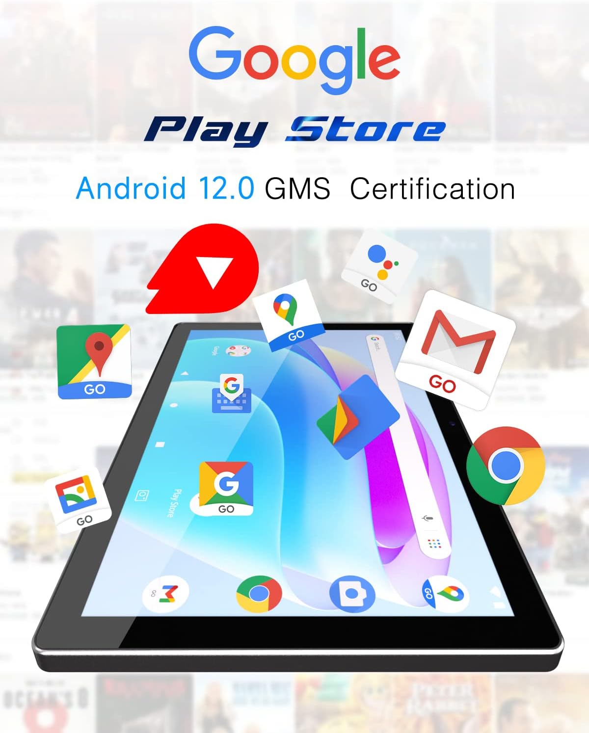 10.1 Inch Android Tablet with Keyboard, Mouse, Stylus, 2GB RAM 32GB ROM D144