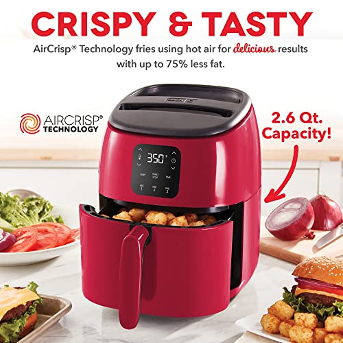 Electric Air Fryer Oven, 2.6 Qt., Grey, Compact Digital, Auto Shut Off S650981