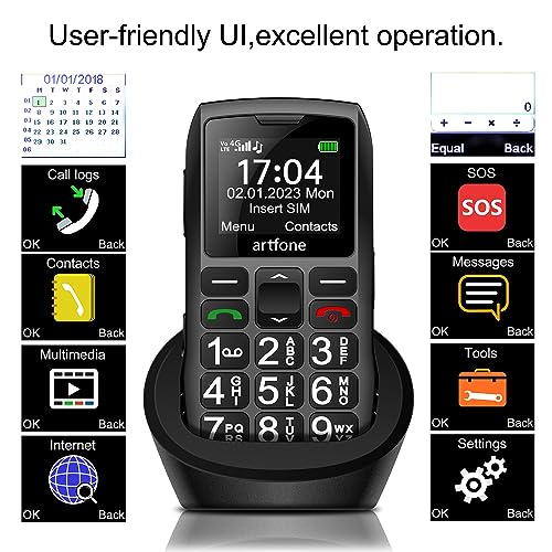 Unlocked Big Button 4G LTE Cell Phone for Seniors with SOS and USB-C Charging O4393