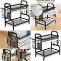 Over the Sink Dish Drying Rack - Adjustable 2-Tier/3 Tiers Large Dish Dryer Rack for Kitchen Organizer Storage Space Saver Shelf Utensils Holder with Cutting Board Holder,Tableware Drainer