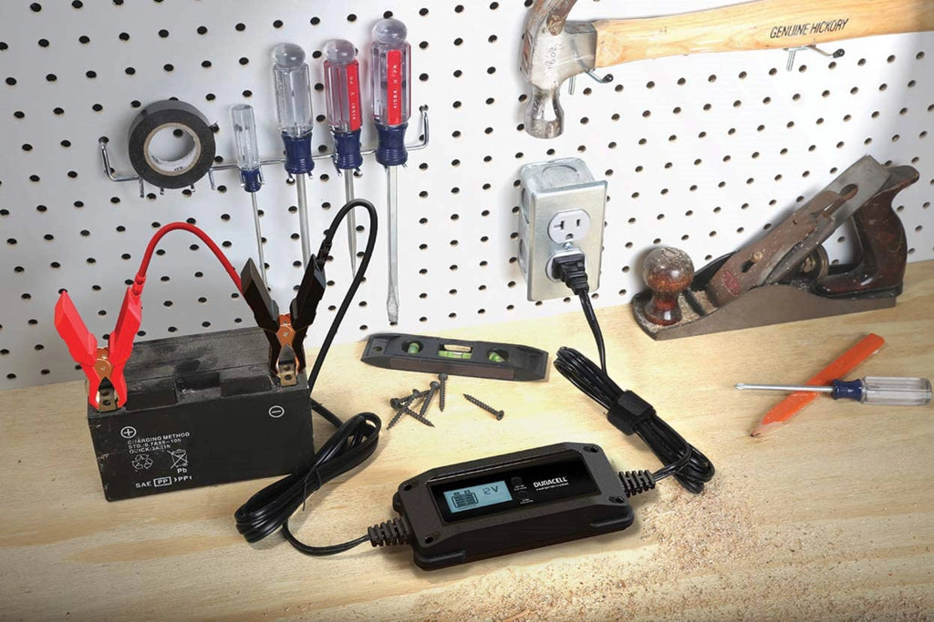 4 Amp Battery Charger Maintainer with LCD Display for 6V, 12V, Lithium Ion H2552