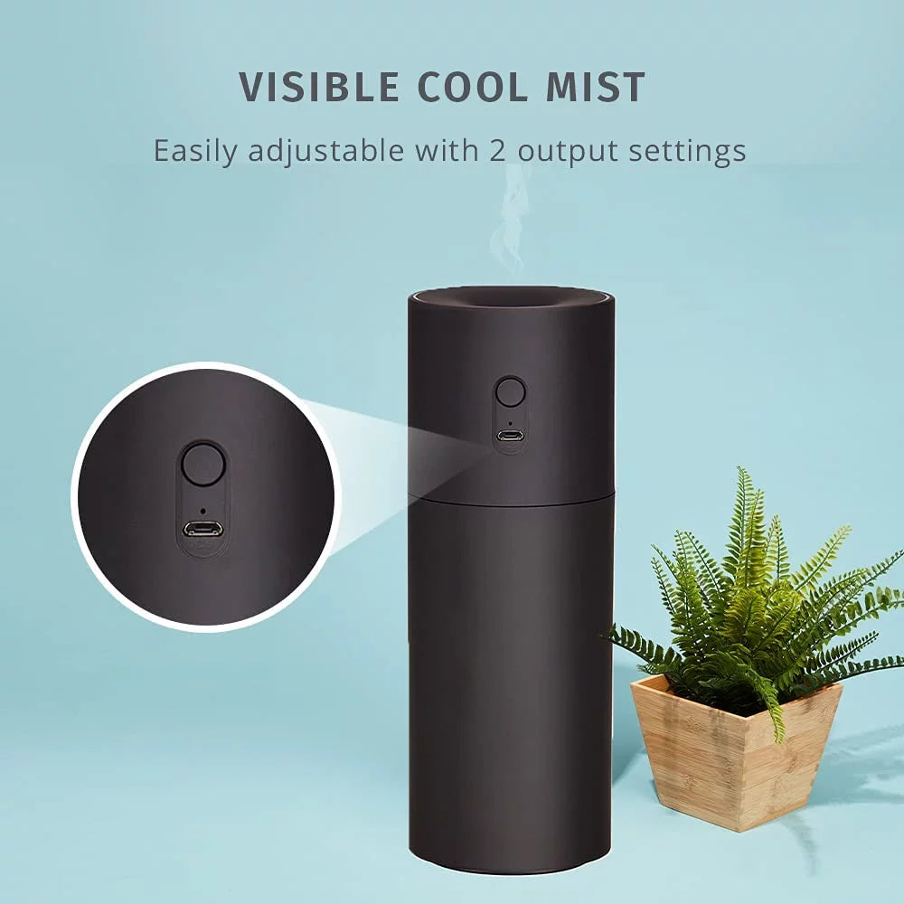 Portable Ultrasonic Humidifier, Cordless, Desktop, Travel, 10-Hour Runtime, Quiet Cool Mist E2684