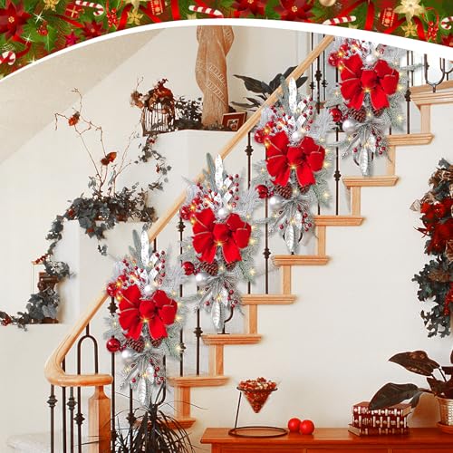 Prelit Teardrop Christmas Swag 24 Inch for Staircase Wall Window Decor L968037