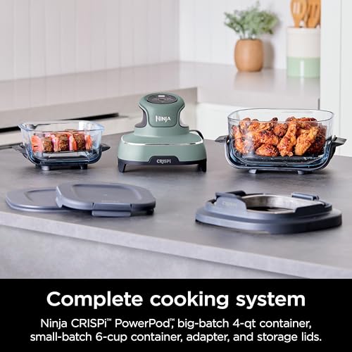 Air Fryer with Glass Containers, 4 QT & 6 Cup, Dishwasher Safe Z1664