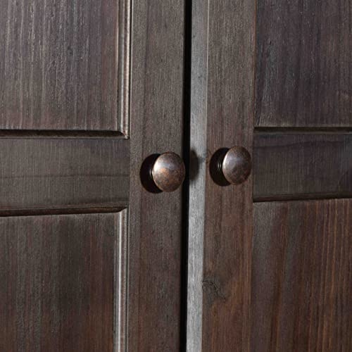 Shaker 2-Door Wardrobe, Solid Wood with Walnut Finish F6601