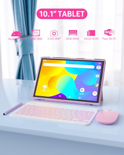 10 inch Android Tablet with Keyboard Case, 6GB RAM 32GB ROM S7781