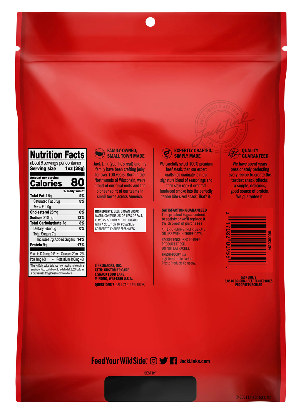 Beef Tender Bites 5.85oz Resealable Bag O49251