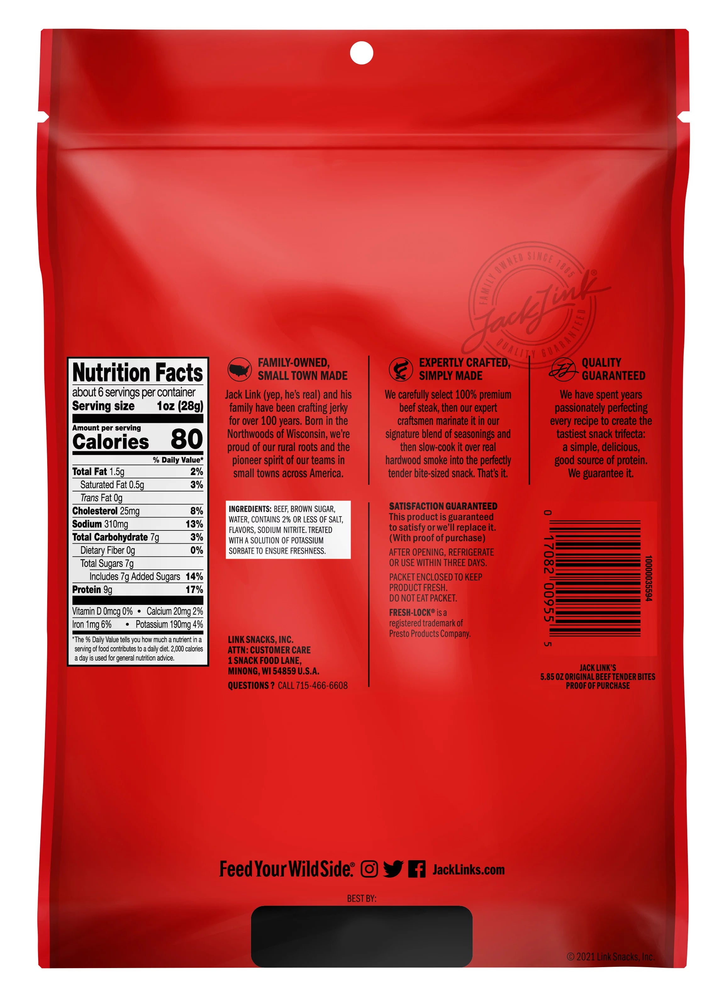 Beef Tender Bites 5.85oz Resealable Bag O49251