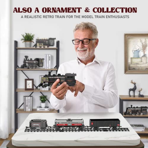 Train Set for Boys with Steam Locomotive, Cargo Cars & Tracks R457135
