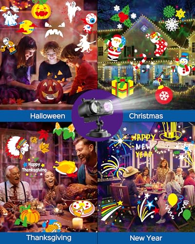 Christmas Projector Lights Outdoor with Remote Control, 1-Pack T114