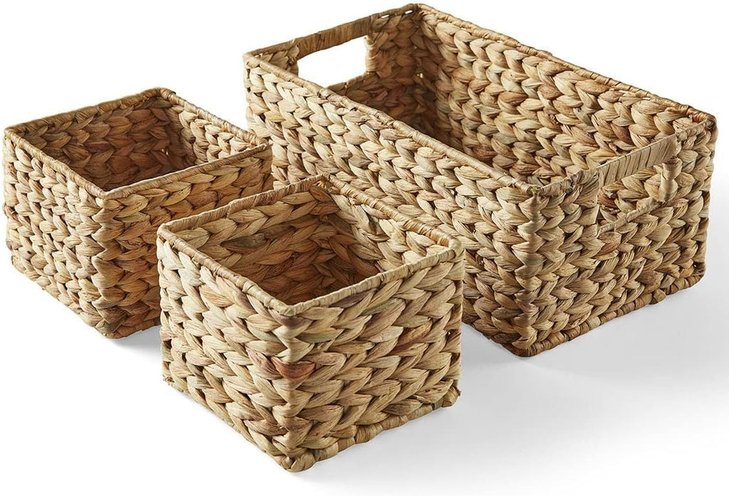 Woven Water Hyacinth Organizational Basket Set of 3 S573