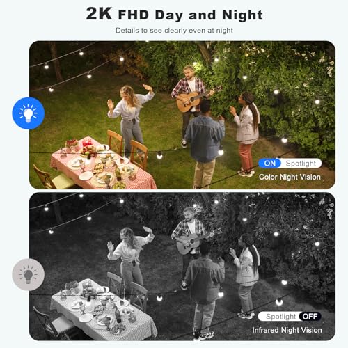 Wireless Security Cameras 2K Battery Powered, Indoor Outdoor WiFi with AI Motion Detection, 2 Cameras R873