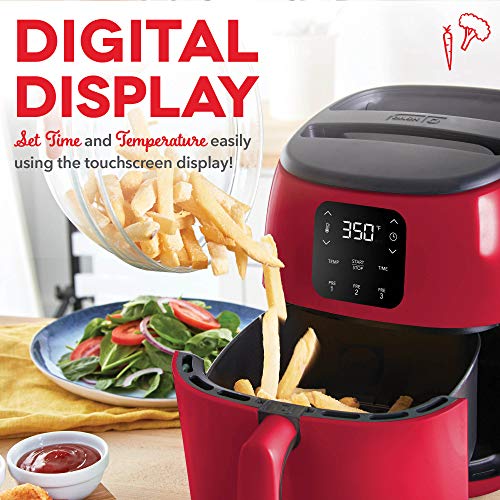 Electric Air Fryer Oven, 2.6 Qt., Grey, Compact Digital, Auto Shut Off S650981