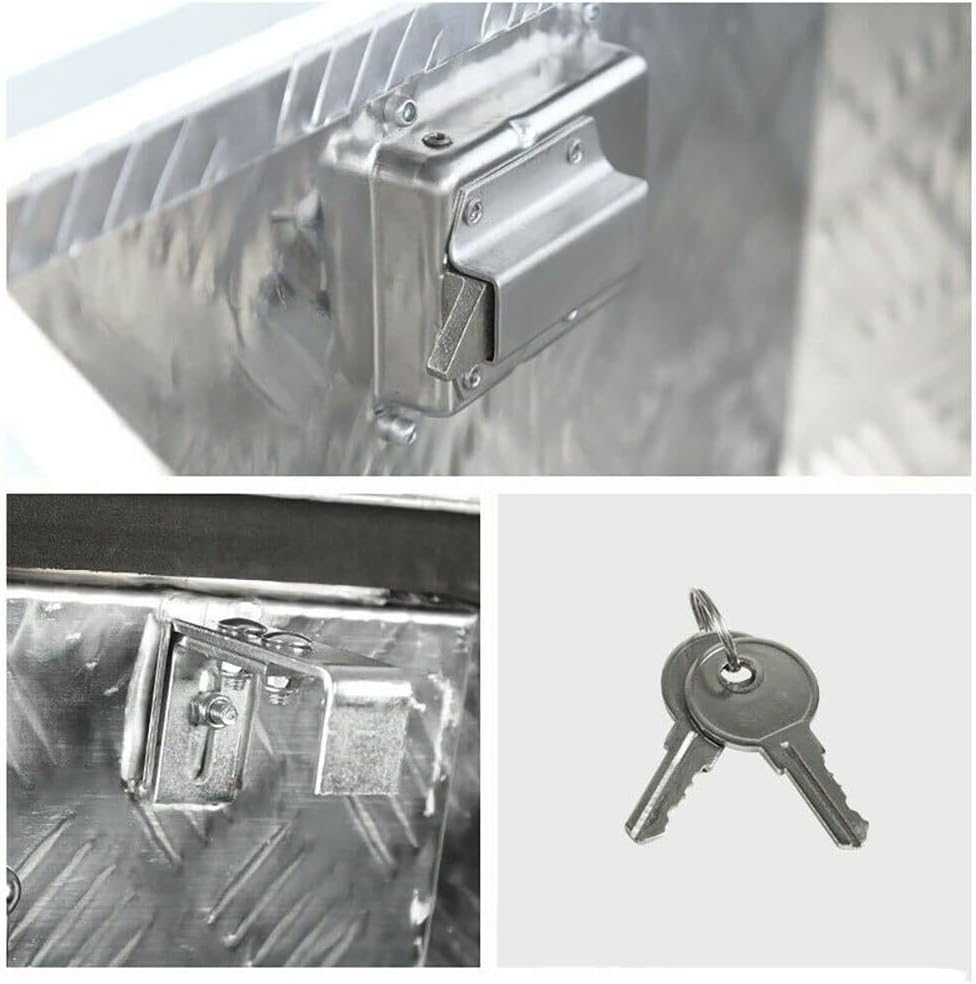 Aluminum Diamond Plate Tongue Box Tool Chest for Truck Bed, RV, ATV C125