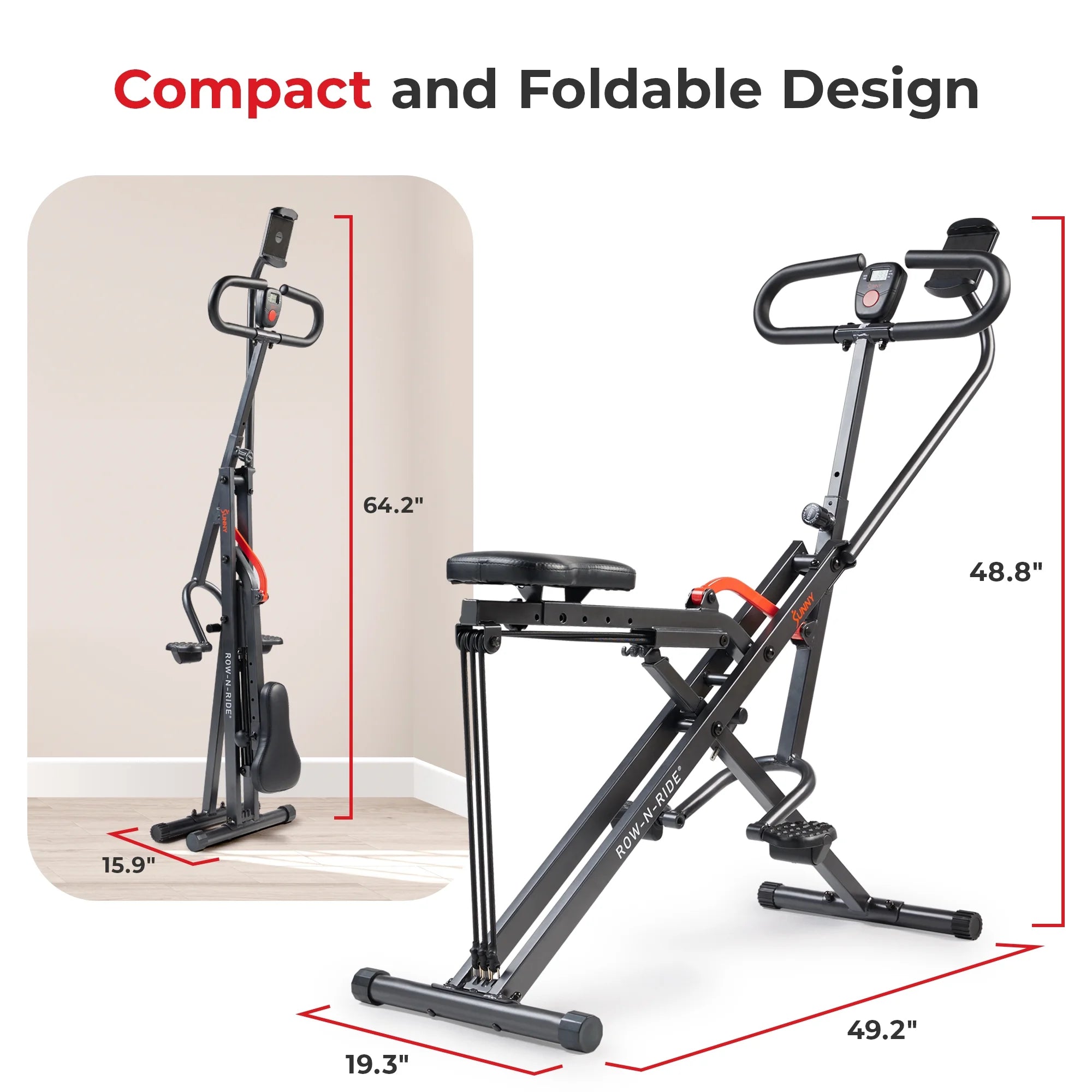 Smart Upright Row-N-Ride Exerciser with Adjustable Resistance U2763