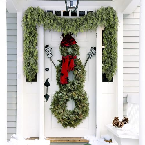 9ft Prelit Faux Pine Garland with Lights for Mantle K657616