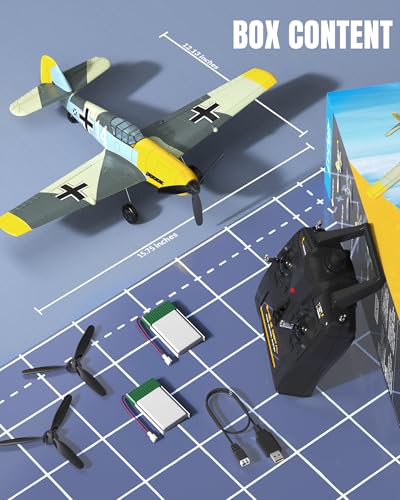RC Plane 3 Channel Remote Control Airplane Fighter Toy, 2.4GHz 6-axis Gyro, Easy to Fly for Adults Kids Beginners B2466