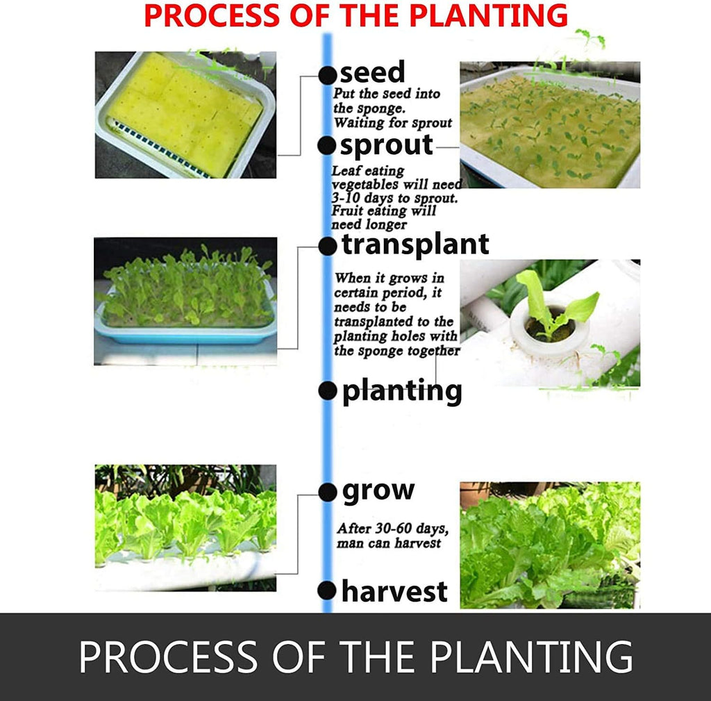 3 Layers 108 Plant Sites Hydroponic Grow Kit with 12 Pipes M340152