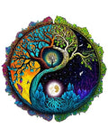 Wooden Puzzles for Adults, Tree of Life Wooden Jigsaw Puzzles, Unique Zen Shape Puzzles, Christmas Thanksgiving Gifts for Family Friend(M-11.8 * 11.8in-200psc)