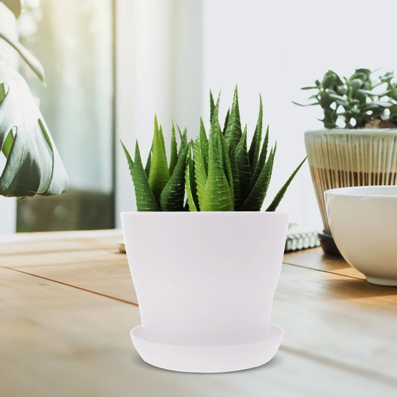 Flowerpot Planting Pot for Walkway, White, 10-Pack S561
