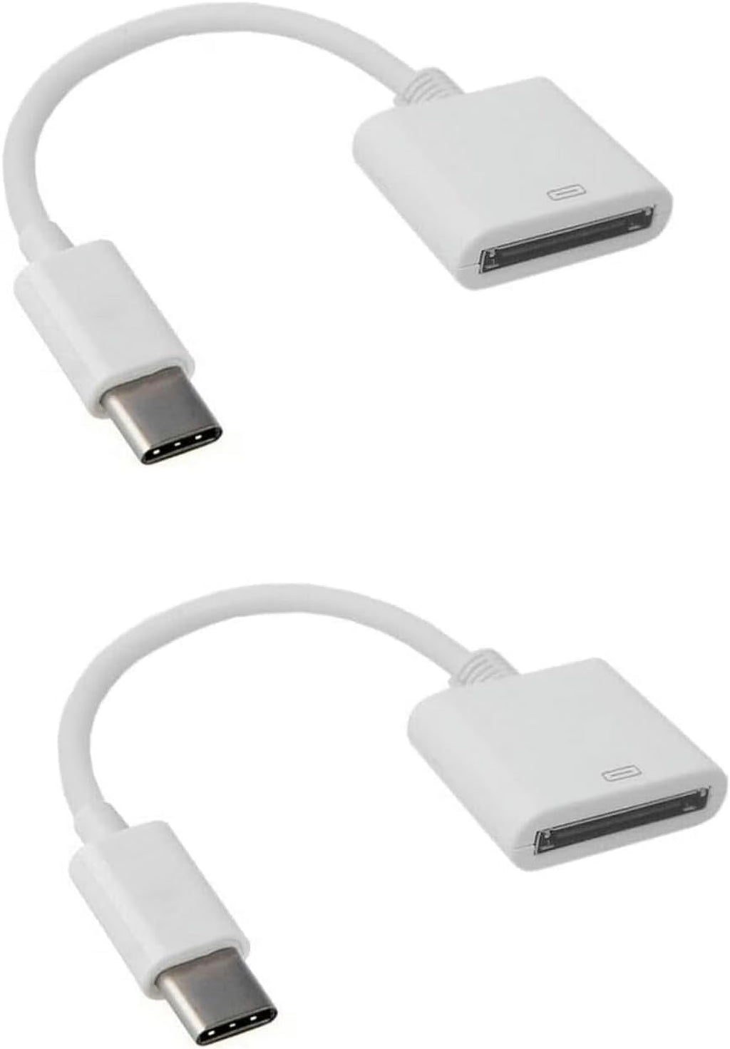 2Pcs White 30pin Female to USB 3.1 Type-C Sync Data Charging Adapter Cables Cell Phone OTG Adapters USB Cables Accessories for Apple,Cables and Interconnects