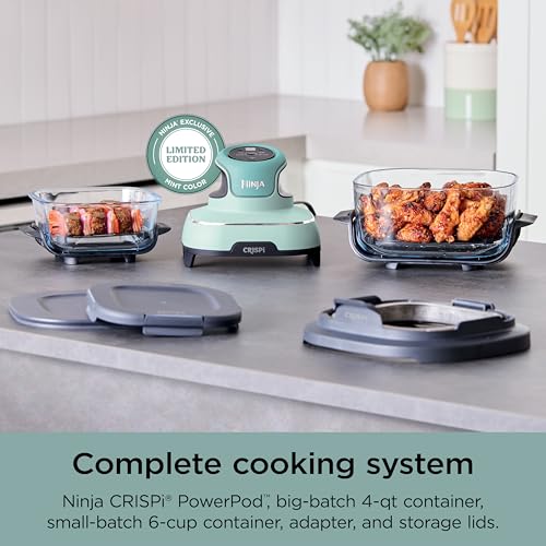 Air Fryer with Glass Containers, 4 QT & 6 Cup, Dishwasher Safe Z1664