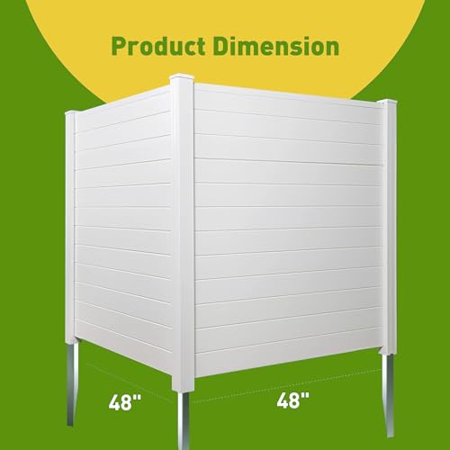 Vinyl Privacy Fence Panels 48x48 Inch Outdoor Yard Enclosure Y4398