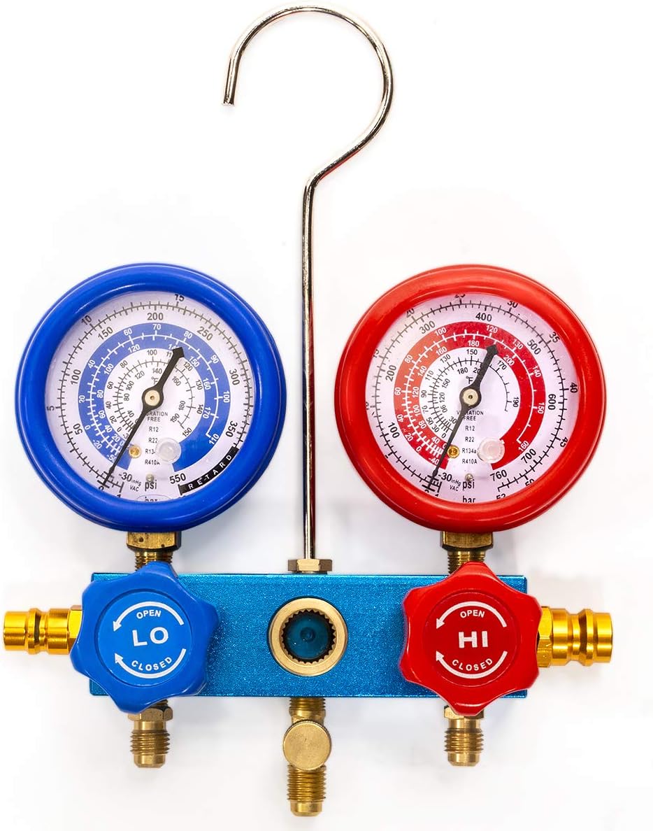 HVAC Air Vacuum Pump 3CFM with Manifold Gauge and Carrying Tote V8859