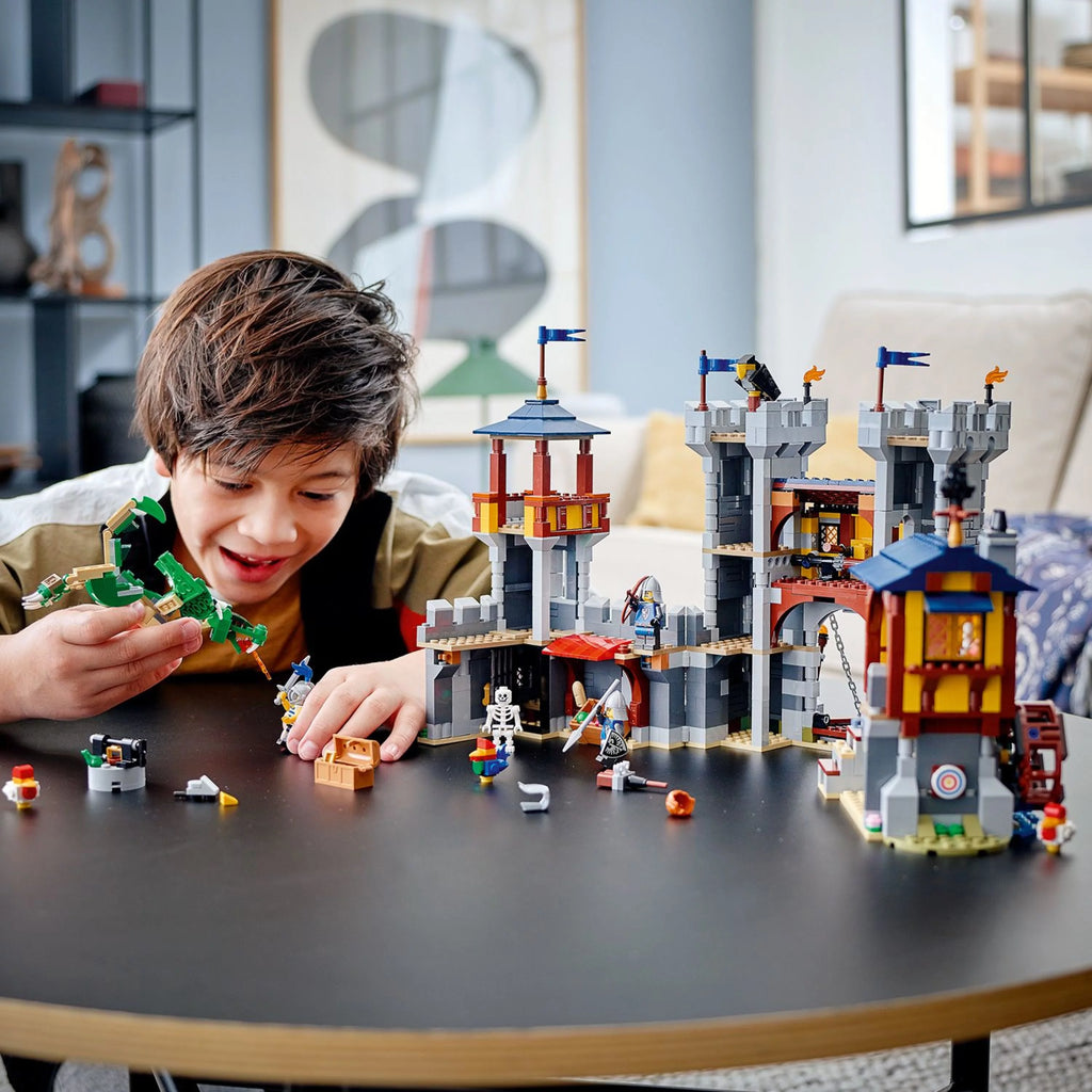 Medieval Castle Toy, 3 in 1 Transforms to Tower and Marketplace U7142
