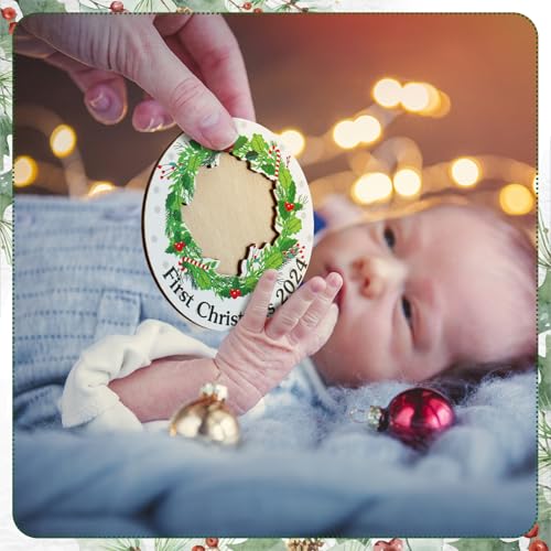 24 Pcs Christmas Photo Ornament Frames for Baby First Christmas Tree Keepsake K3591