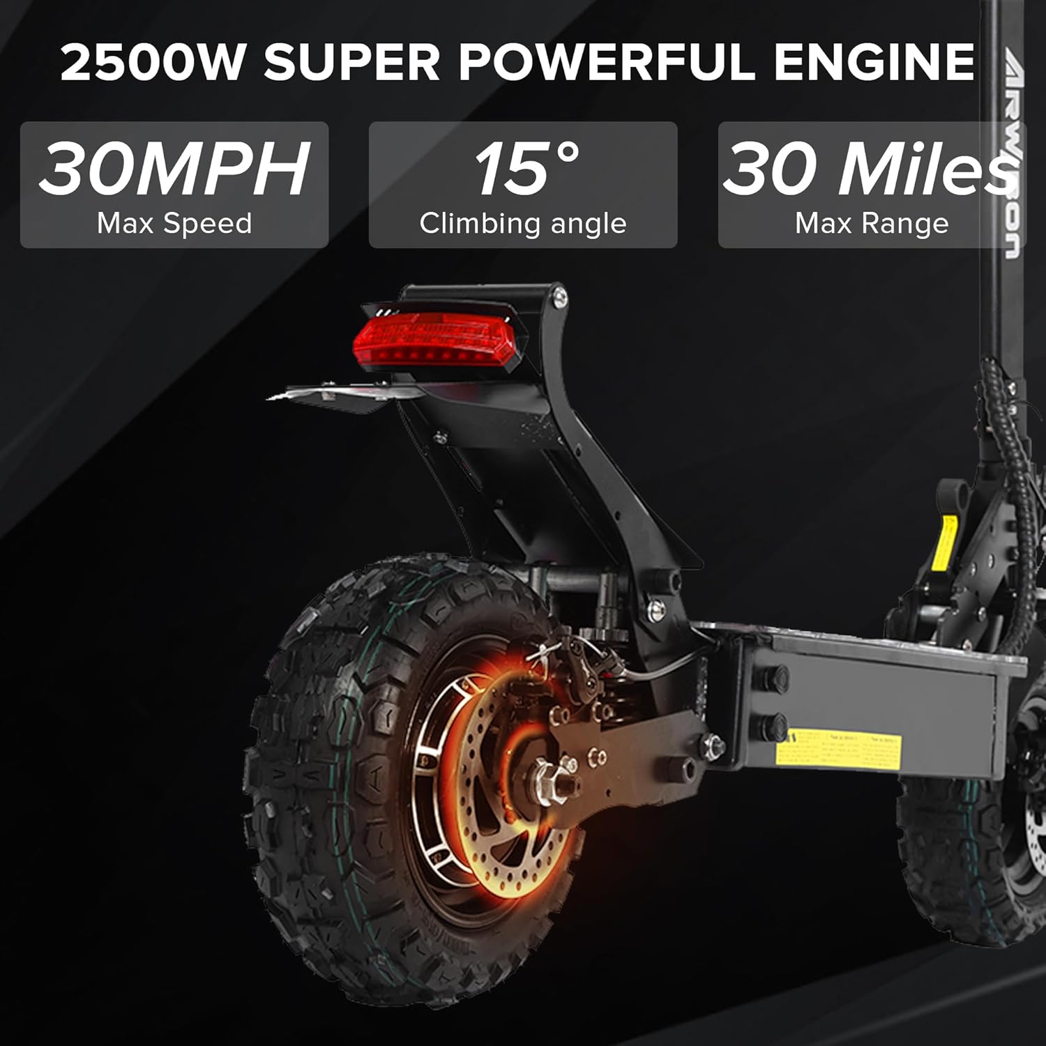 Electric Scooter for Adults, 2500W Motor, 30 MPH, 30 Miles Range, 11 Inch Tires, Foldable U98543