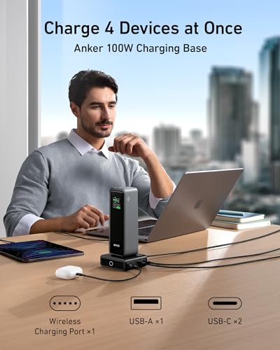27,650mAh Power Bank 250W with 100W Charging Base, 3-Port Portable Charger F4028