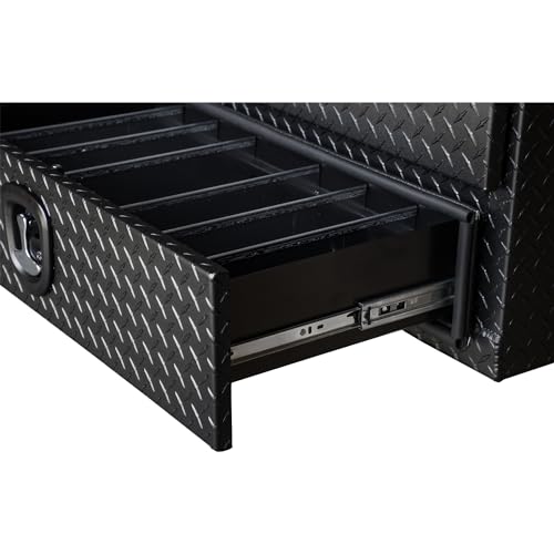 Aluminum Heavy-Duty Flatbed Truck Tool Box with Lower Door, Diamond Tread, 21 x 18 x 72 Inch G66991