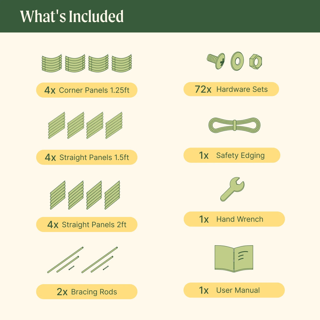 Modular Metal Raised Garden Bed, Olive Green A3714