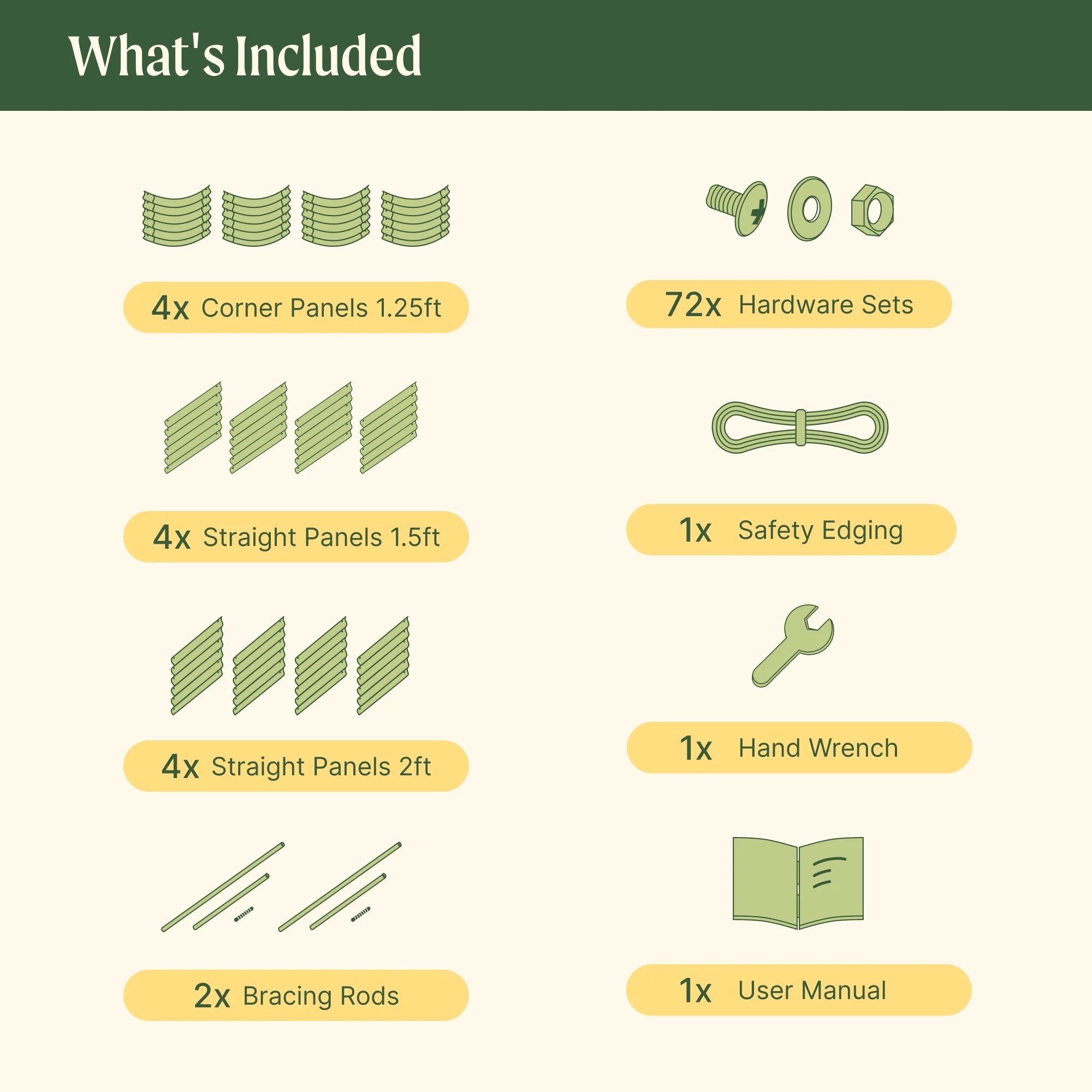 Modular Metal Raised Garden Bed, Olive Green A3714