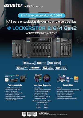 4-Bay NAS, Quad-Core 2.0GHz, Dual 2.5GbE, 4GB DDR4 C52841