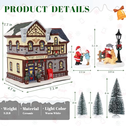 Ceramic Christmas Houses with Warm LED Light Y89884