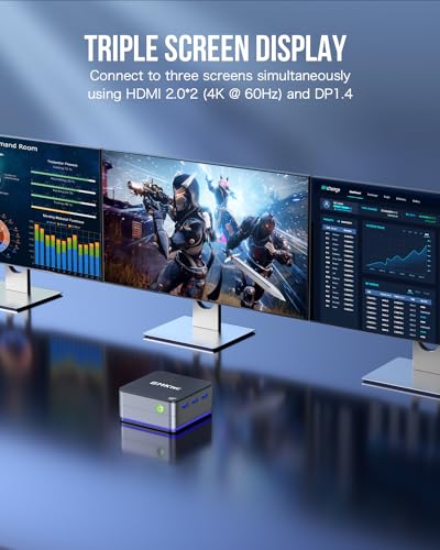 Mini PC Intel N100 Windows 11 Pro 12GB DDR5 256GB SSD Dual LAN 4K Triple Display V866
