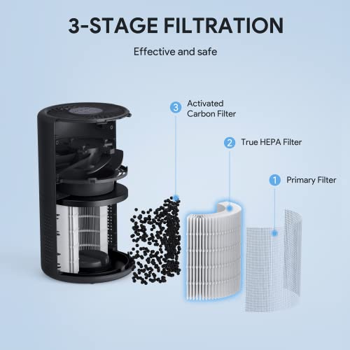H13 True HEPA Air Purifier for Bedroom, Quiet with Night Light V933