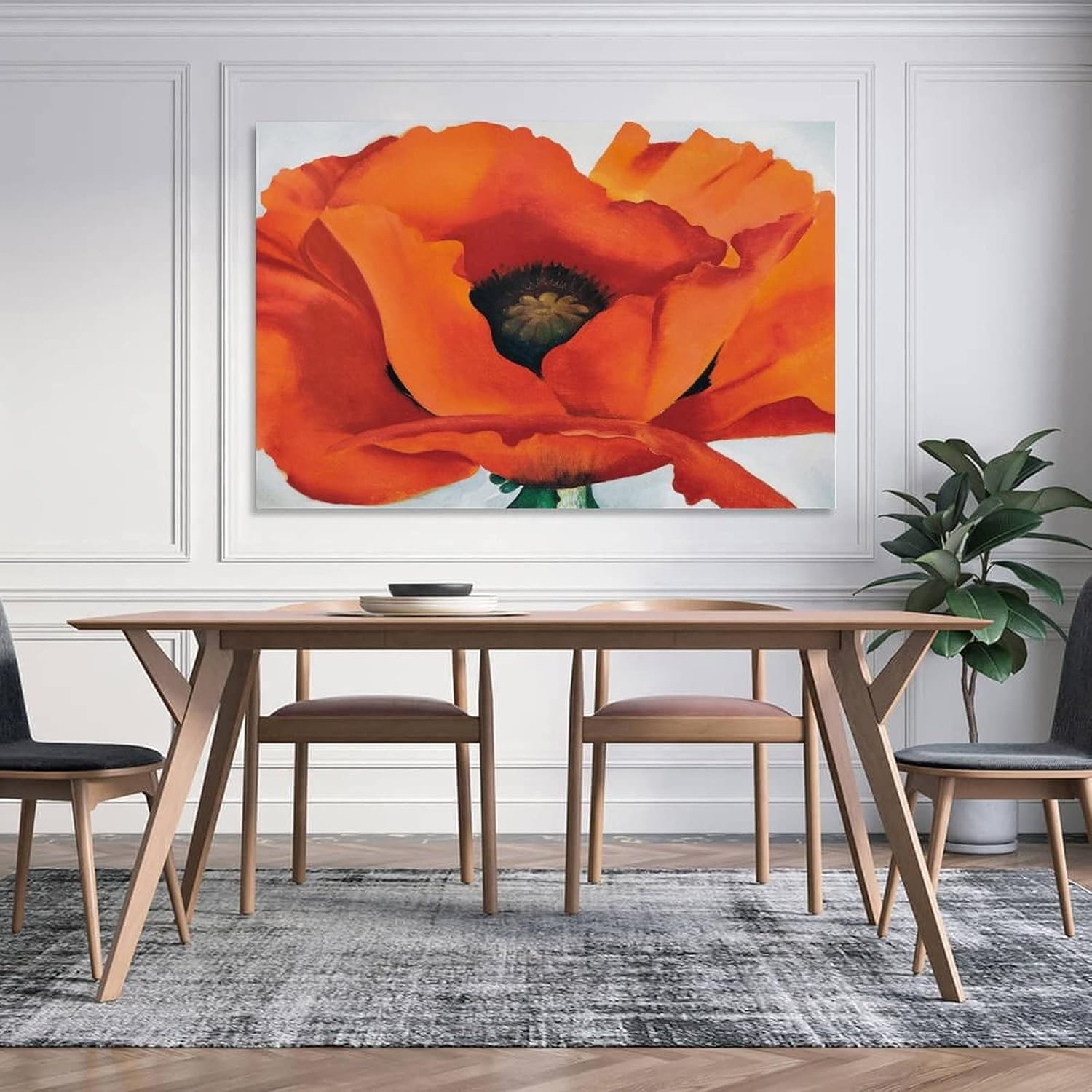 Red Poppies Art Flower Poster Canvas Wall Decor 16x24inch Unframe-Style Z892