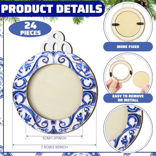 24 Pcs Christmas Photo Ornament Frames for Baby First Christmas Tree Keepsake K3591