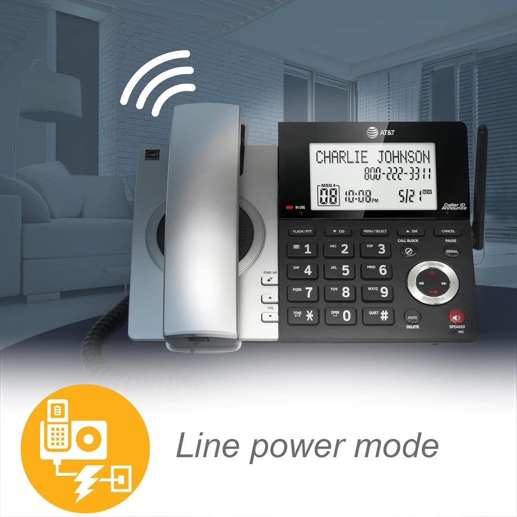 2-Handset Corded/Cordless Phone with Answering Machine and Call Blocking O711