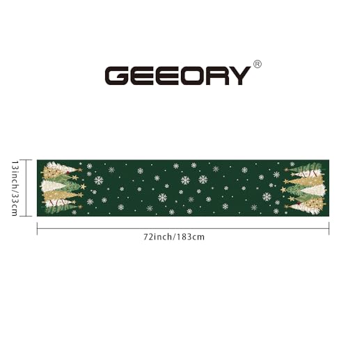 Christmas Table Runner 13x72 Inch, Red Winter Holiday Decor H348
