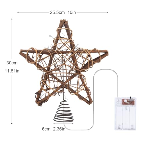 Christmas Tree Topper Star with Warm White Light, 8.7 Inch B717833