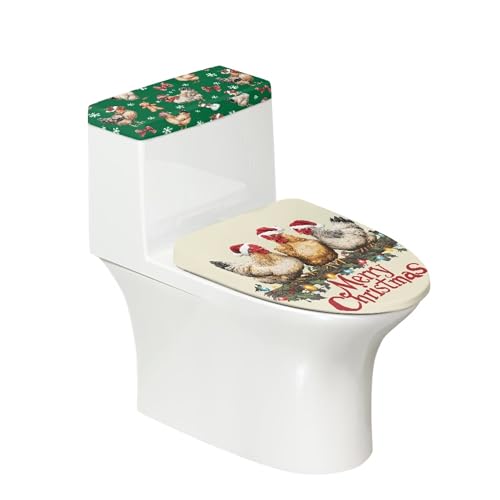 Christmas Toilet Lid and Tank Cover Set for Bathroom Decor K51670