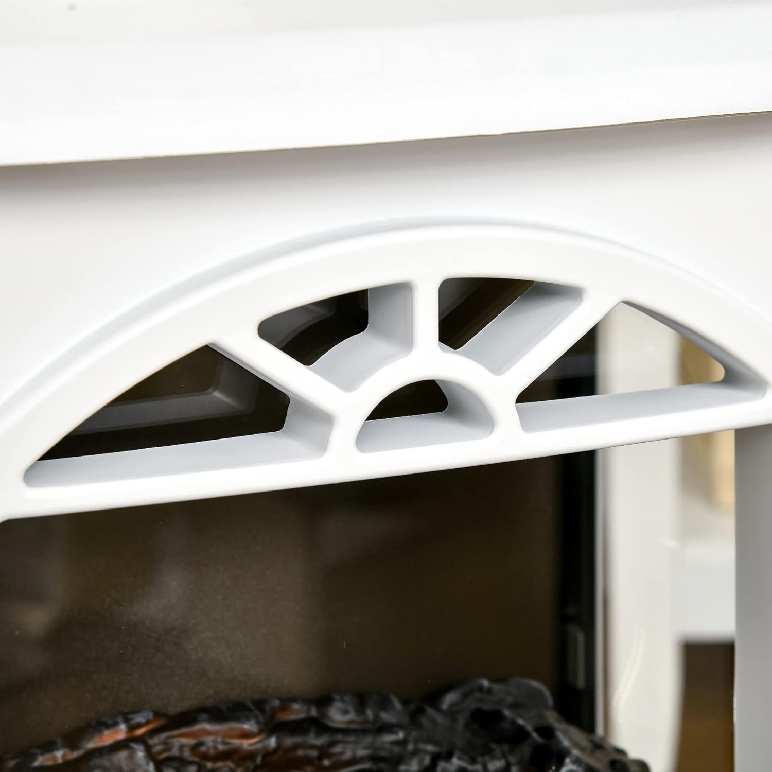 Electric Infrared Fireplace Stove, Freestanding Heater with Log Flame M110378